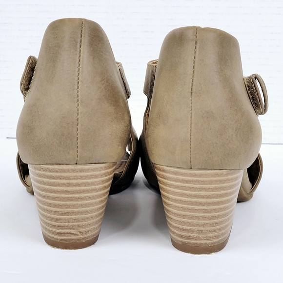 Natural Soul Daya by Naturalizer Womens 6.5 M~Sandals~Beige~Block Heel~Open Toe - Picture 8 of 11